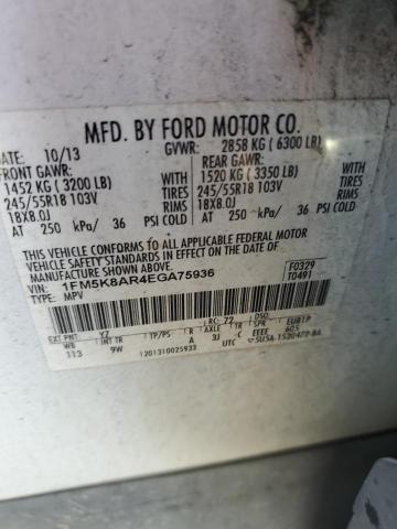 1FM5K8AR4EGA75936 - 2014 FORD EXPLORER POLICE INTERCEPTOR WHITE photo 13