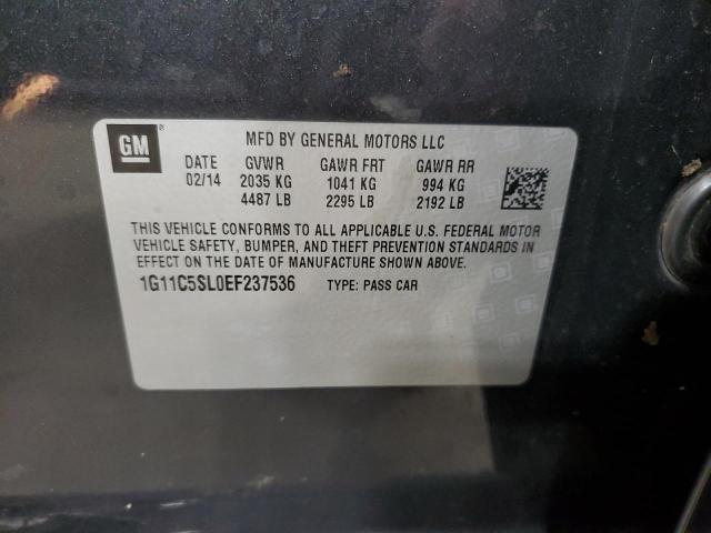 1G11C5SL0EF237536 - 2014 CHEVROLET MALIBU 1LT GRAY photo 12