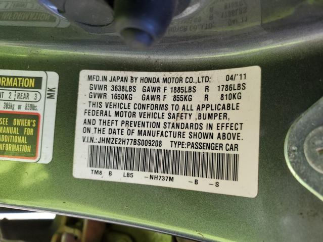 JHMZE2H77BS009208 - 2011 HONDA INSIGHT EX GRAY photo 12