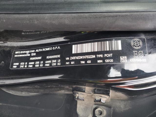 ZARFAEDN1H7532294 - 2017 ALFA ROMEO GIULIA Q4 黑色 照片 12