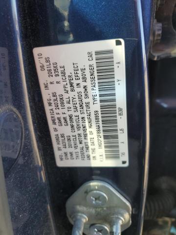 1HGCP2F89AA168959 - 2010 HONDA ACCORD EXL BLUE photo 12