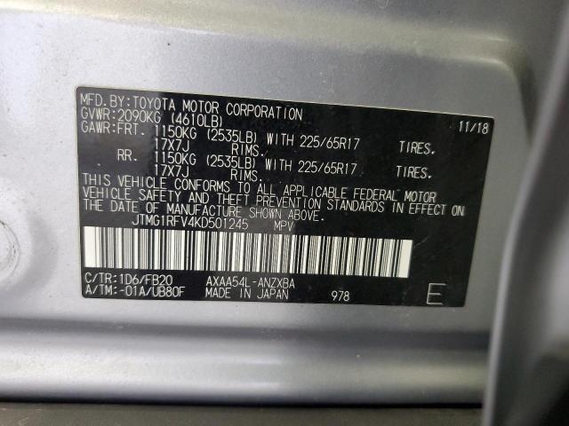 JTMG1RFV4KD501245 - 2019 TOYOTA RAV4 LE SILVER photo 14