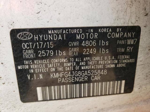 KMHFG4JG8GA525848 - 2016 HYUNDAI AZERA WHITE photo 13