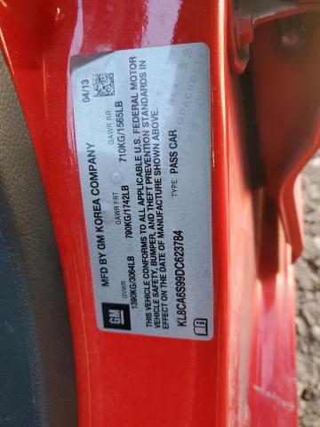 KL8CA6S99DC623784 - 2013 CHEVROLET SPARK LS RED photo 12