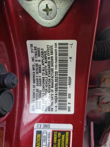 1HGFA16928L053720 - 2008 HONDA CIVIC EXL ბურგუნდია ფოტო 13
