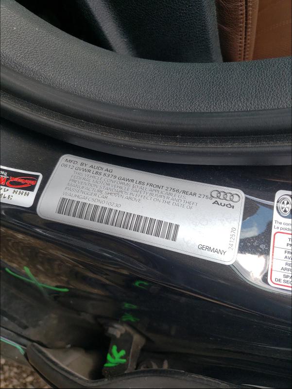 WAUHGAFC5DN010230 - 2013 AUDI A6 PRESTIGE 石墨色 照片 10