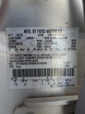 1FTSW21R88EA10239 - 2008 FORD F250 SUPER DUTY SILVER photo 12