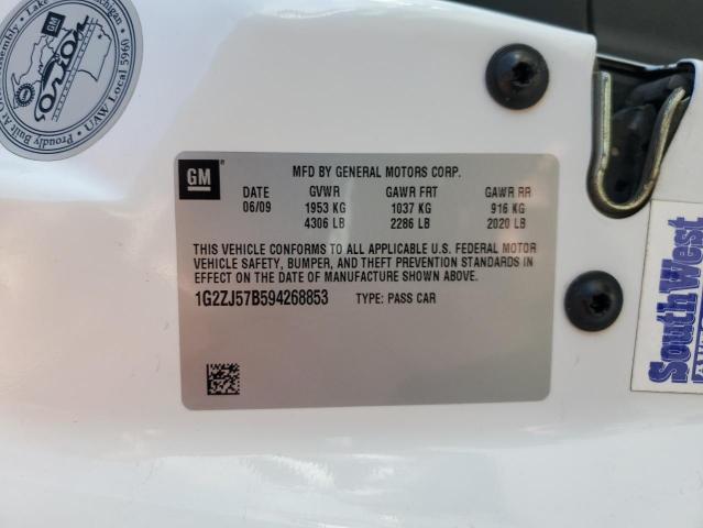 1G2ZJ57B594268853 - 2009 PONTIAC G6 WHITE photo 12