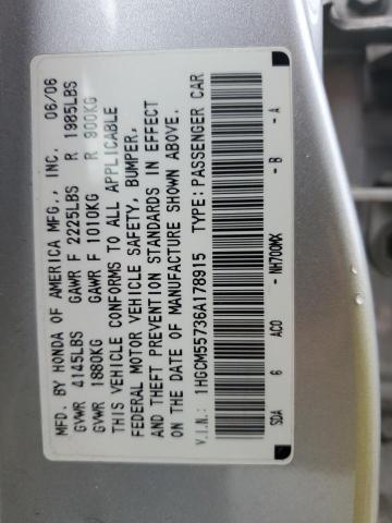 1HGCM55736A178915 - 2006 HONDA ACCORD EX SILVER photo 12