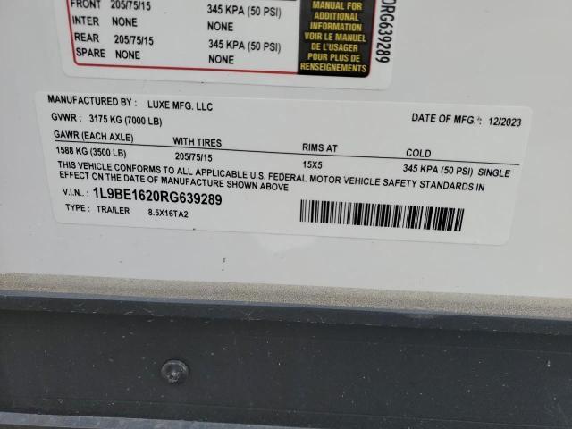 1L9BE1620RG639289 - 2024 UTILITY TRAILER Ağ foto 10