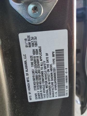 5FNRL6H55KB067201 - 2019 HONDA ODYSSEY EX GRAY photo 13