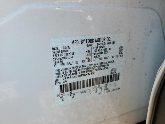 2FMPK4J98PBA37850 - 2023 FORD EDGE SEL WHITE photo 14