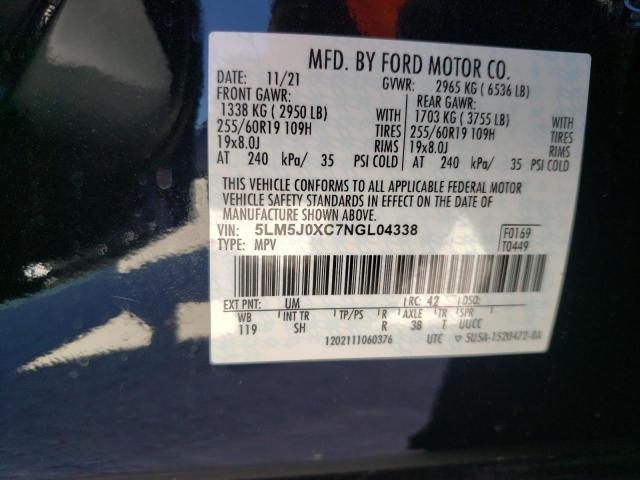 5LM5J0XC7NGL04338 - 2022 LINCOLN AVIATOR 黑色 照片 14