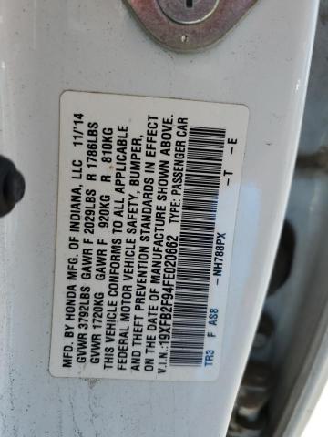 19XFB2F94FE020662 - 2015 HONDA CIVIC EXL თეთრი ფოტო 13