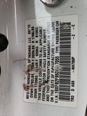19XFB2F95DE017055 - 2013 HONDA CIVIC EXL 白色 照片 12
