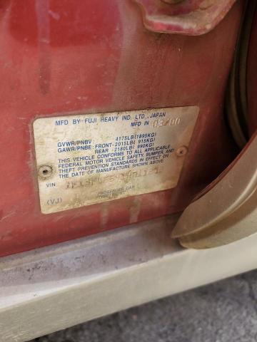 JF1SF65541H711272 - 2001 SUBARU FORESTER S BURGUNDY photo 12