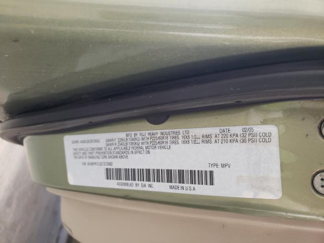 4S4BP61C257373082 - 2005 SUBARU LEGACY OUTBACK 2.5I GREEN photo 10