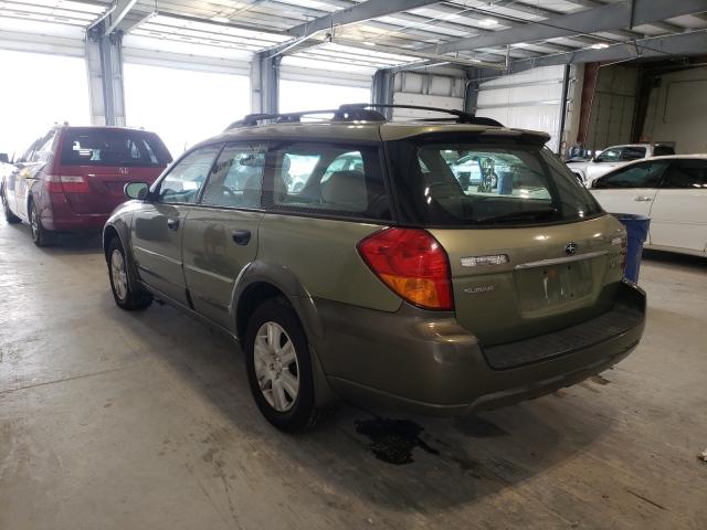 4S4BP61C257373082 - 2005 SUBARU LEGACY OUTBACK 2.5I GREEN photo 3