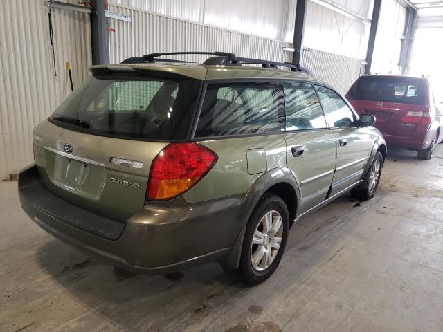 4S4BP61C257373082 - 2005 SUBARU LEGACY OUTBACK 2.5I GREEN photo 4