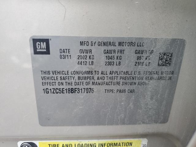 1G1ZC5E18BF317076 - 2011 CHEVROLET MALIBU 1LT 米色 照片 12