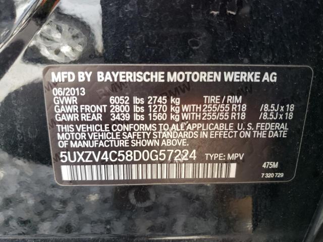 5UXZV4C58D0G57224 - 2013 BMW X5 XDRIVE35I BLACK photo 13