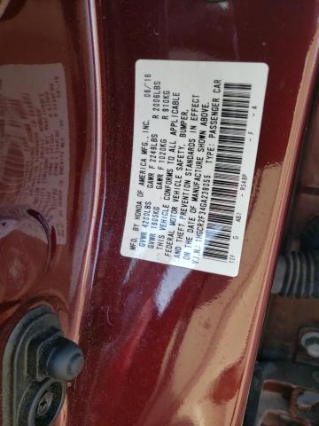 1HGCR2F34GA239055 - 2016 HONDA ACCORD LX BURGUNDY photo 12