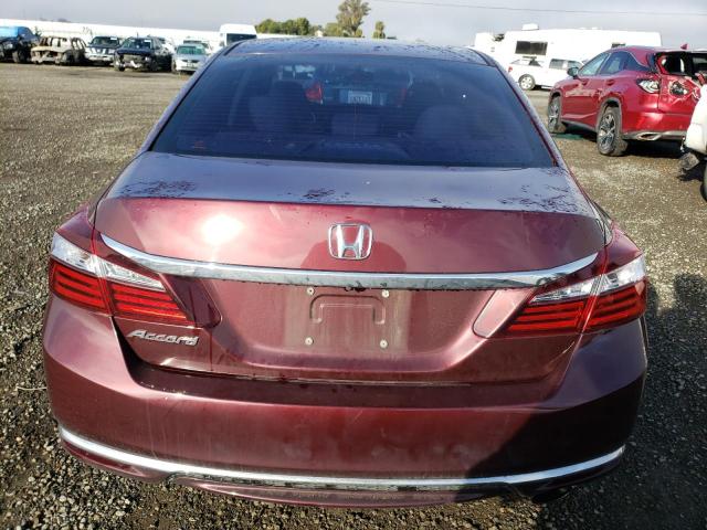 1HGCR2F34GA239055 - 2016 HONDA ACCORD LX BURGUNDY photo 6