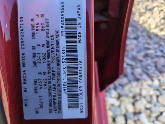 JM1BL1L34C1521815 - 2012 MAZDA SPEED 3 RED photo 12