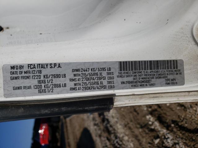 ZFBHRFAB7K6M59007 - 2019 RAM PROMASTER თეთრი ფოტო 12