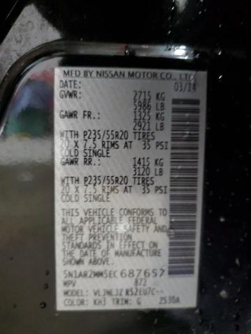 5N1AR2MM5EC687657 - 2014 NISSAN PATHFINDER S Qara foto 14