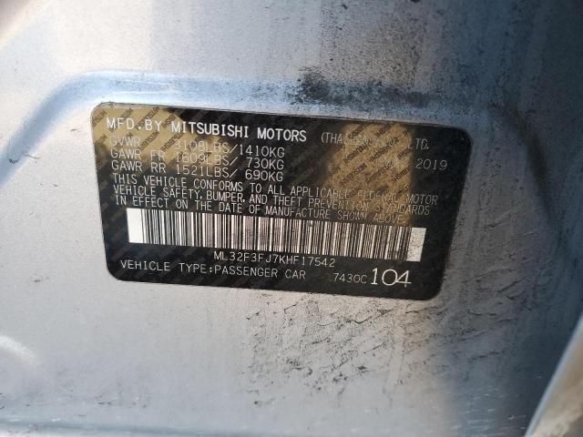 ML32F3FJ7KHF17542 - 2019 MITSUBISHI MIRAGE G4 ES SILVER photo 13