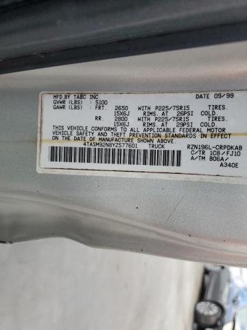 4TASM92N8YZ577601 - 2000 TOYOTA TACOMA XTRACAB PRERUNNER ვერცხლისფერი ფოტო 12