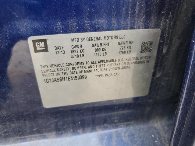 1G1JA5SH1E4150399 - 2014 CHEVROLET SONIC LS BLUE photo 12