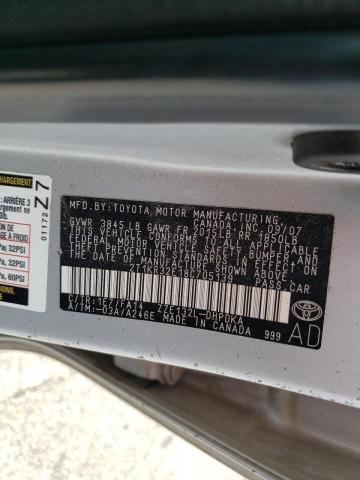 2T1KR32E18C705139 - 2008 TOYOTA COROLLA MA XR SILVER photo 12