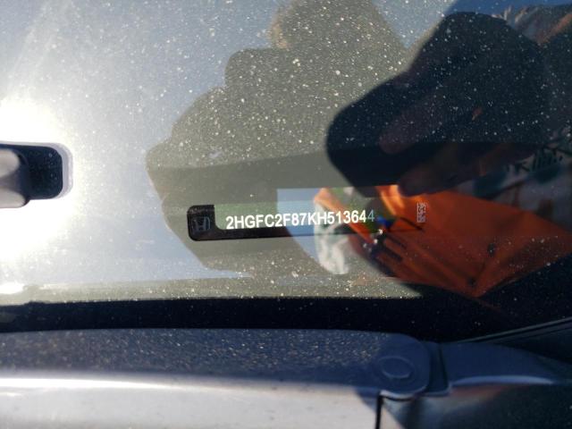 2HGFC2F87KH513644 - 2019 HONDA CIVIC SPORT 蓝色 照片 12