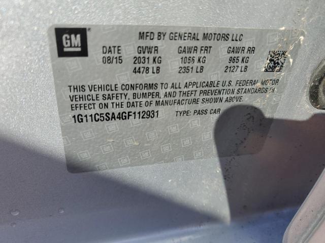 1G11C5SA4GF112931 - 2016 CHEVROLET MALIBU LIM LT SILVER photo 12