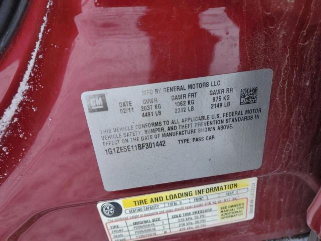 1G1ZE5E11BF301442 - 2011 CHEVROLET MALIBU LTZ 红色 照片 12