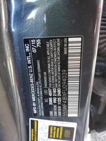 55SWF4JBXFU094039 - 2015 MERCEDES-BENZ C 300 CHARCOAL photo 12