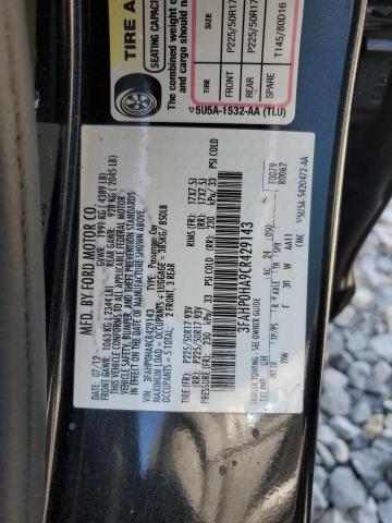 3FAHP0HA9CR429143 - 2012 FORD FUSION SE BLACK photo 12