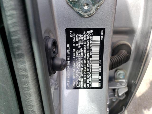 SHHFK7H46KU400586 - 2019 HONDA CIVIC SPORT 银色 照片 12