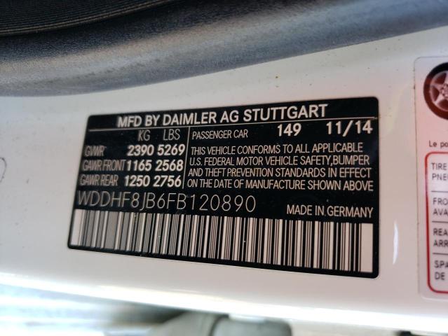 WDDHF8JB6FB120890 - 2015 MERCEDES-BENZ E 350 4MATIC WHITE photo 12