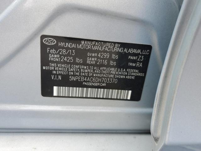 5NPEB4AC6DH703370 - 2013 HYUNDAI SONATA GLS BLUE photo 12