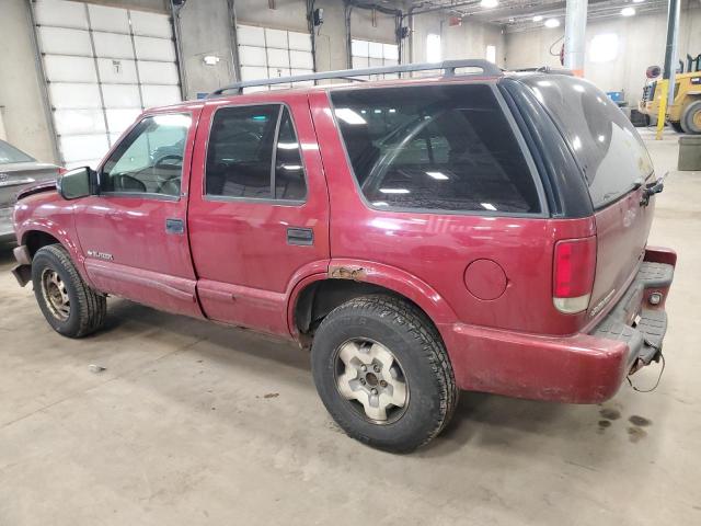 1GNDT13W42K203163 - 2002 CHEVROLET BLAZER MAROON photo 2