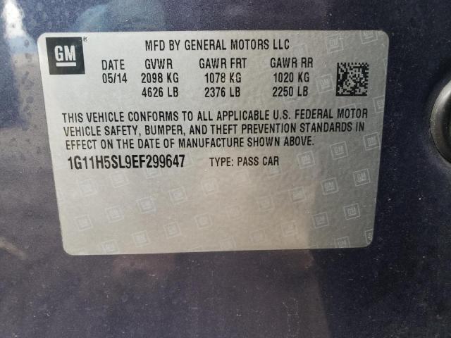 1G11H5SL9EF299647 - 2014 CHEVROLET MALIBU LTZ ლურჯი ფოტო 13