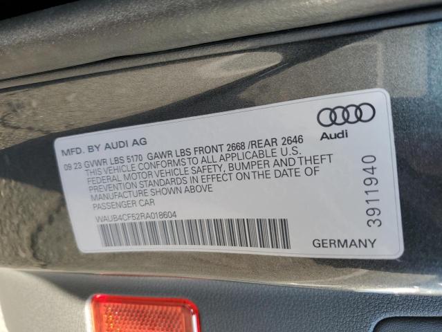 WAUB4CF52RA018604 - 2024 AUDI S5 PRESTIGE 灰色 照片 12