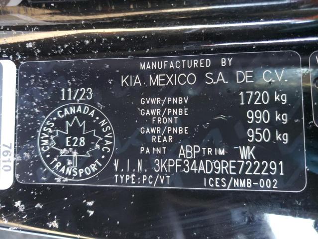 3KPF34AD9RE722291 - 2024 KIA FORTE EX BLACK photo 13