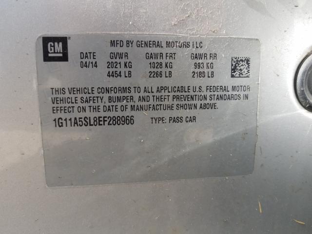 1G11A5SL8EF288966 - 2014 CHEVROLET MALIBU LS SILVER photo 10