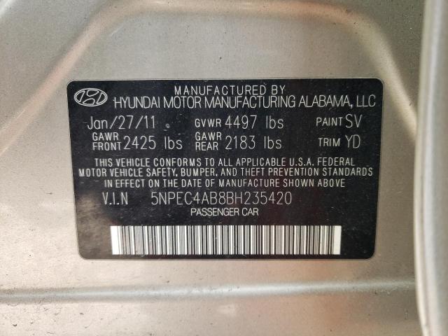 5NPEC4AB8BH235420 - 2011 HYUNDAI SONATA SE GOLD photo 12