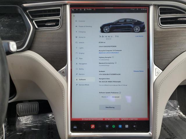 5YJSA1S11EFP53658 - 2014 TESLA MODEL S ლურჯი ფოტო 9