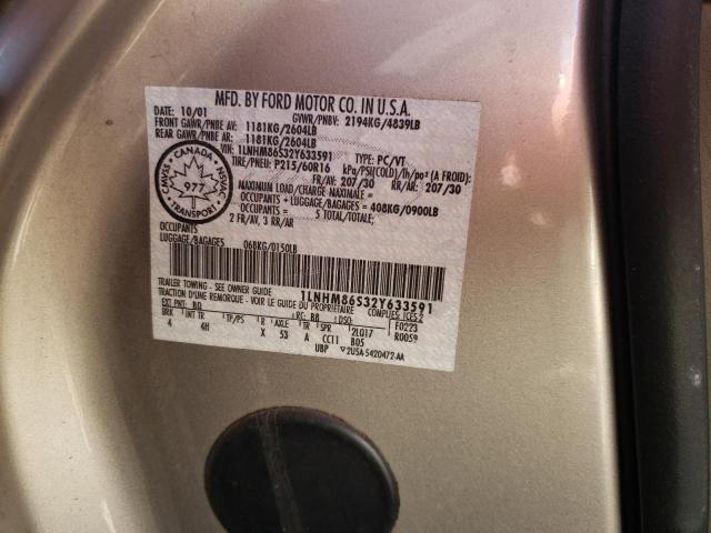 1LNHM86S32Y633591 - 2002 LINCOLN LS 米色 照片 12